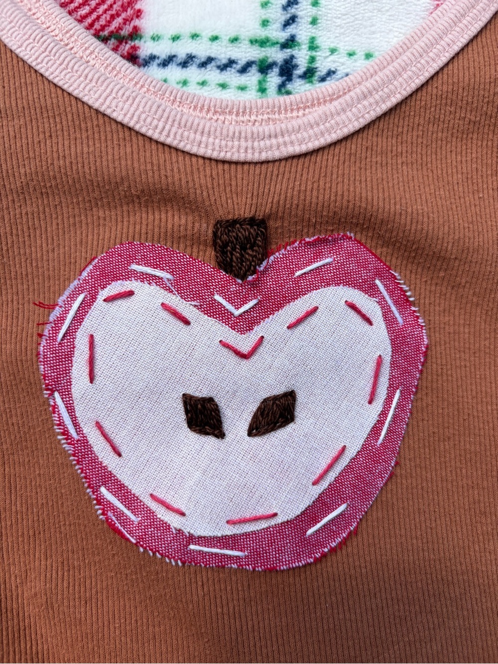 Upcycled orange apple tank top - Picture 2 of 5